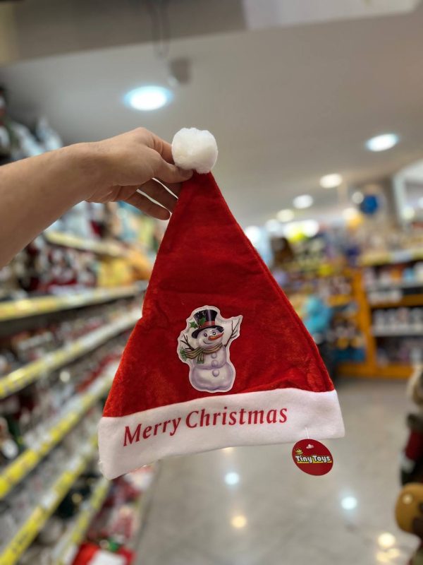 کلاه بابانوئل طرح دار چراغدار طرح آدم برفی 4164 - Image 1