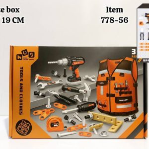 ست ابزار با جلیقه و دریل باطری خور 778