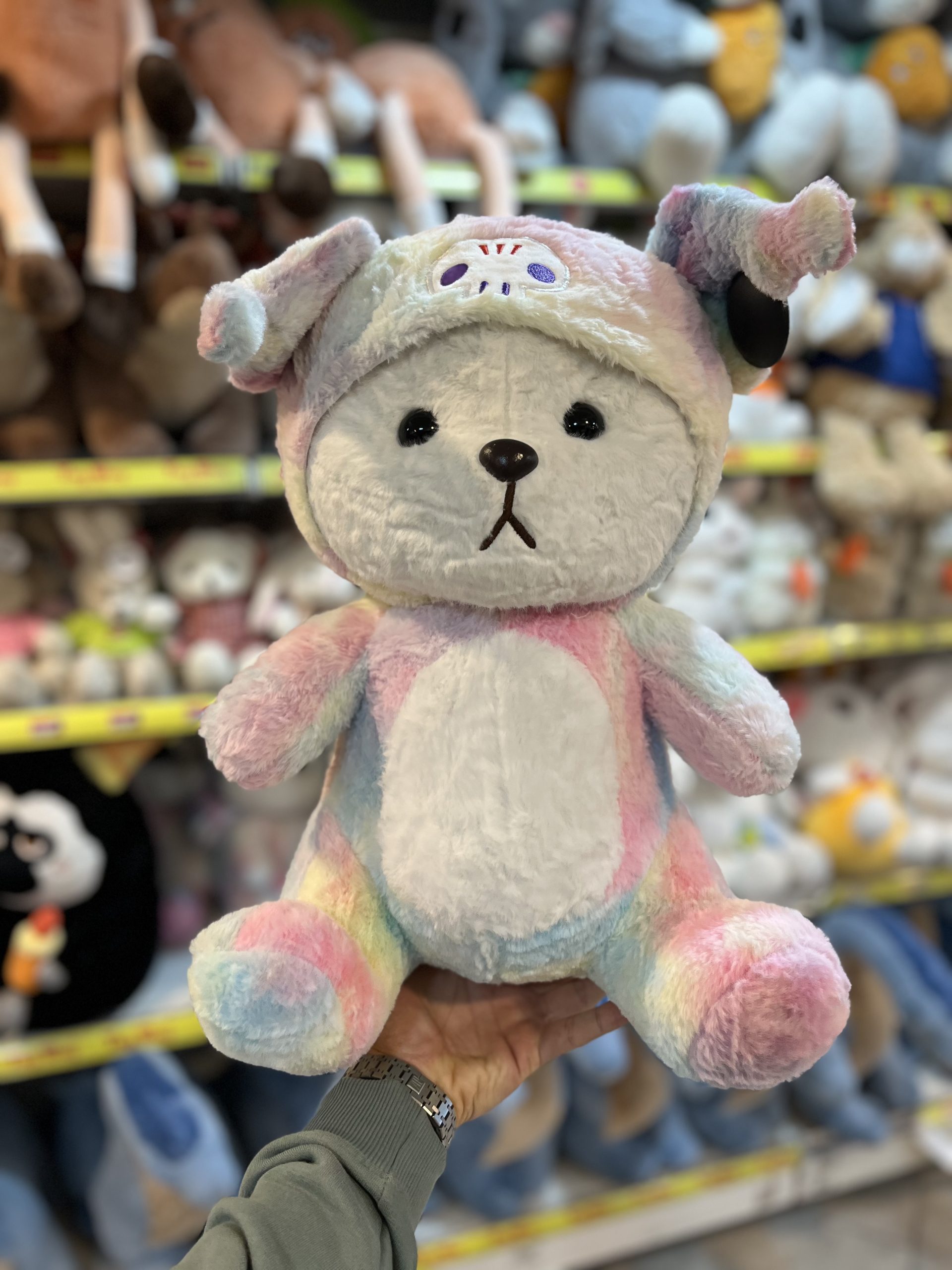 IMG_2874 عروسک خرس کلاهدار رنگی ۵۰ سانت - تصویر 1