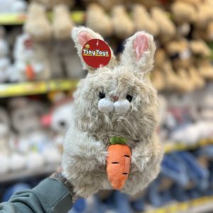 عروسک خرگوش ۲۵ سانت هویج دار قهوه ای
