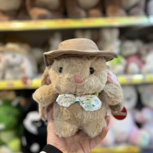 عروسک خرگوش کلاهدار ۲۵ سانت قهوه ای