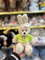 عروسک خرگوش نشسته لباس رنگی ۳۰ سانت - تصویر 4