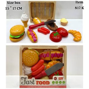 ست فست فود برشی با سبد چوبی 817