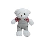 عروسک خرس دختر و پسر لباس چهار خونه 30سانت100321
