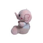 عروسک فیل نشسته گوش قلبی ۲۸ سانت صورتی - تصویر 3