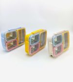 لانچ باکس (ظرف غذا)استیل درب چند رنگ جدید 820میل2485 - تصویر 3