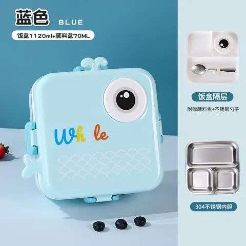 5861-3 ظرف غذا(لانچ باکس) استیل طرح چشم وال 1120+70 میل5861 - تصویر 1
